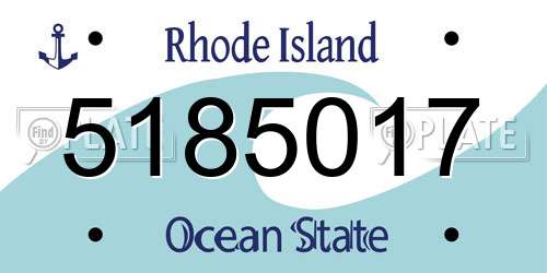 5185017 Rhode Island License Plate