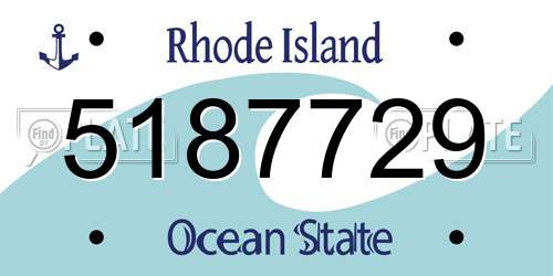 5187729 Rhode Island License Plate