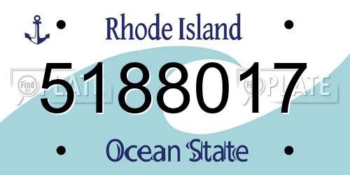 5188017 Rhode Island License Plate