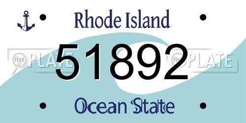 51892 Rhode Island License Plate