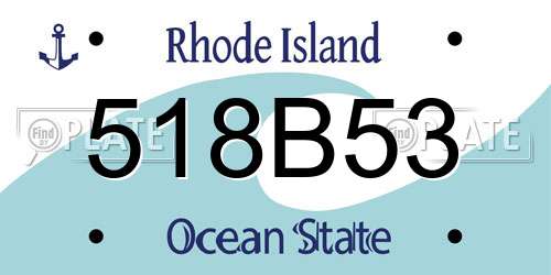 518B53 Rhode Island License Plate