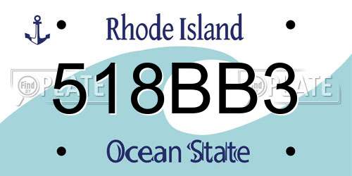 518BB3 Rhode Island License Plate