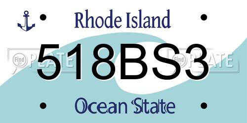 518BS3 Rhode Island License Plate