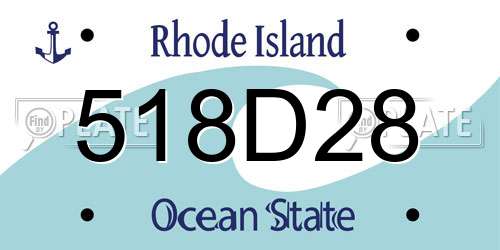518D28 Rhode Island License Plate