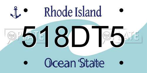 518DT5 Rhode Island License Plate