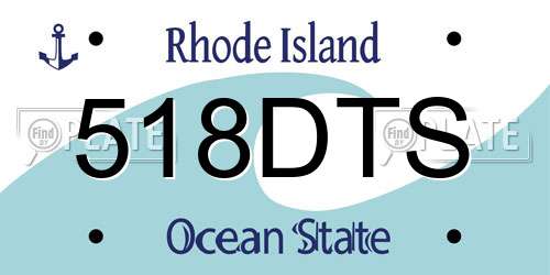518DTS Rhode Island License Plate