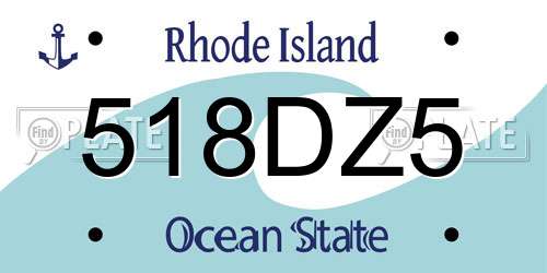 518DZ5 Rhode Island License Plate