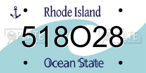518O28 Rhode Island License Plate
