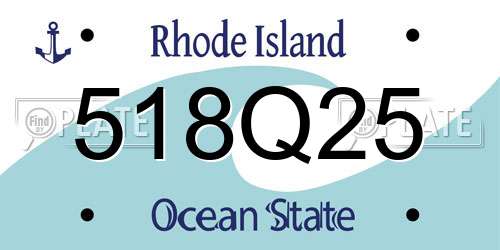 518Q25 Rhode Island License Plate