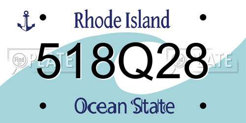 518Q28 Rhode Island License Plate