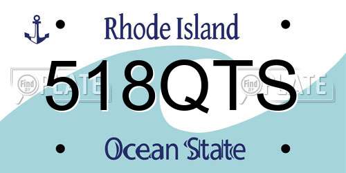 518QTS Rhode Island License Plate