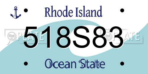 518S83 Rhode Island License Plate