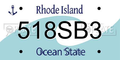 518SB3 Rhode Island License Plate