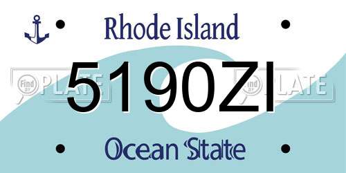 5190ZI Rhode Island License Plate