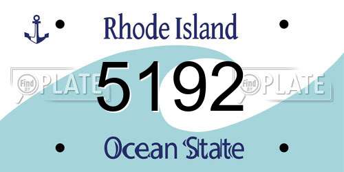 5192 Rhode Island License Plate