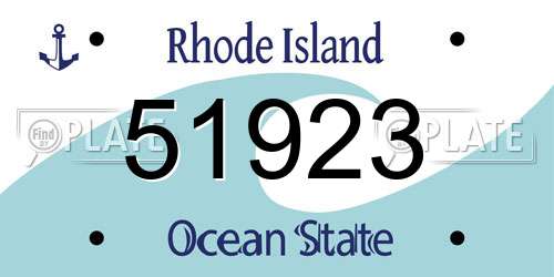 51923 Rhode Island License Plate