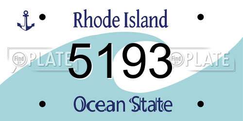 5193 Rhode Island License Plate