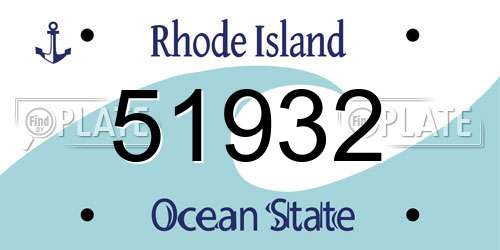 51932 Rhode Island License Plate