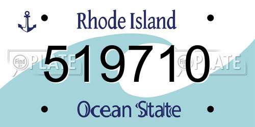 519710 Rhode Island License Plate