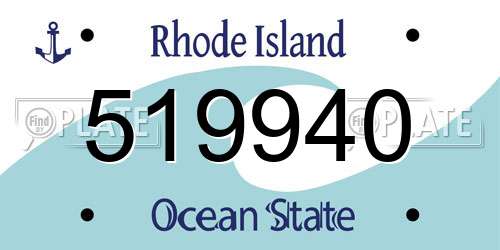 519940 Rhode Island License Plate