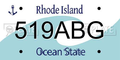 519ABG Rhode Island License Plate