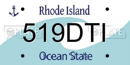 519DTI Rhode Island License Plate