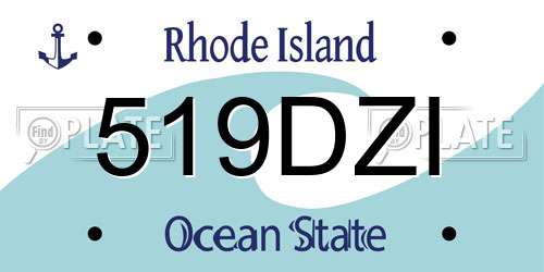 519DZI Rhode Island License Plate