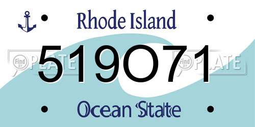 519O71 Rhode Island License Plate