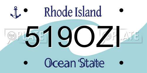 519OZI Rhode Island License Plate