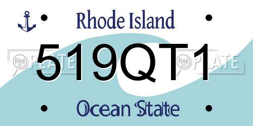 519QT1 Rhode Island License Plate
