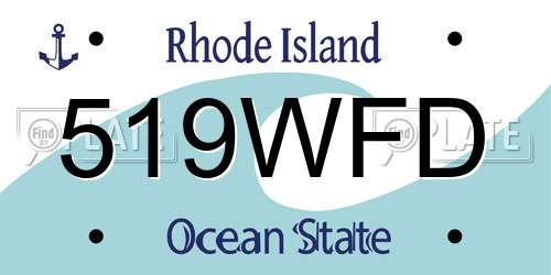 519WFD Rhode Island License Plate