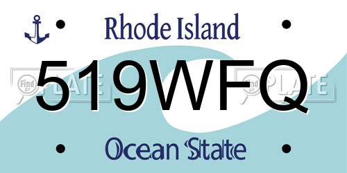 519WFQ Rhode Island License Plate
