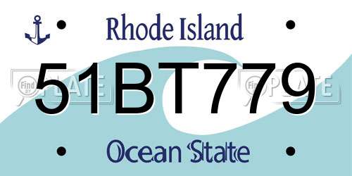 51BT779 Rhode Island License Plate
