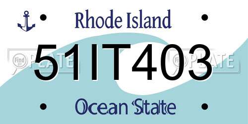 51IT403 Rhode Island License Plate