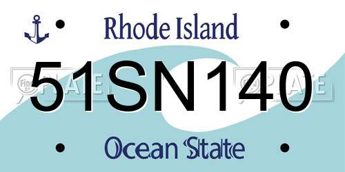 51SN140 Rhode Island License Plate