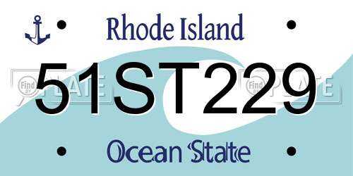51ST229 Rhode Island License Plate
