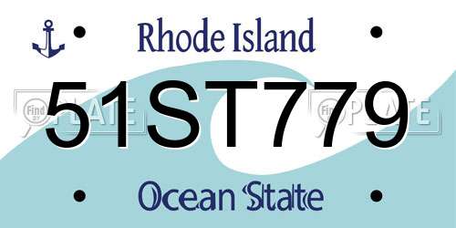 51ST779 Rhode Island License Plate