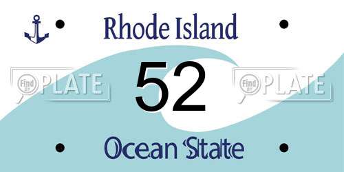 52 Rhode Island License Plate