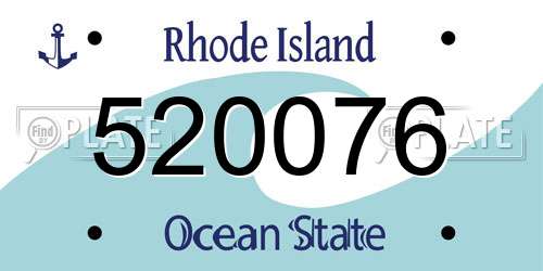 520076 Rhode Island License Plate