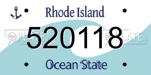 520118 Rhode Island License Plate