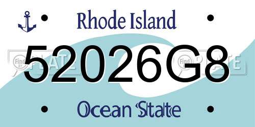 52026G8 Rhode Island License Plate