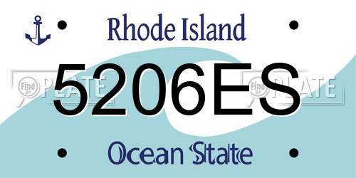 5206ES Rhode Island License Plate