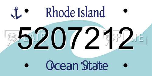 5207212 Rhode Island License Plate
