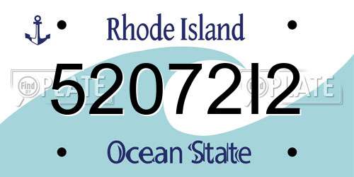 52072I2 Rhode Island License Plate