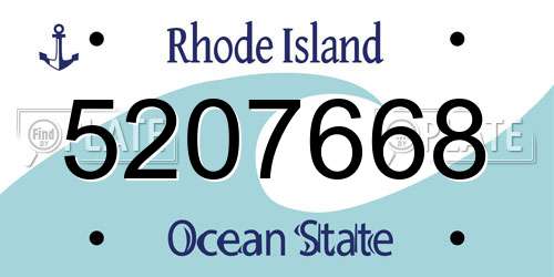 5207668 Rhode Island License Plate