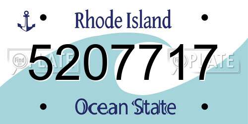 5207717 Rhode Island License Plate