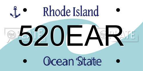 520EAR Rhode Island License Plate