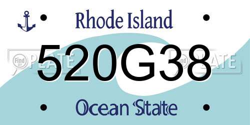 520G38 Rhode Island License Plate