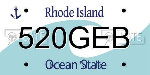 520GEB Rhode Island License Plate