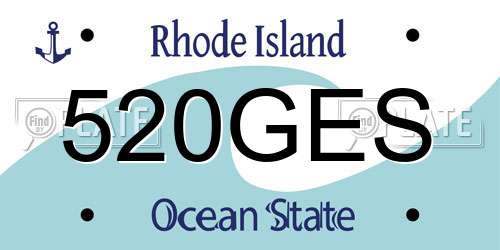 520GES Rhode Island License Plate